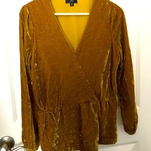 Velour faux wrap top